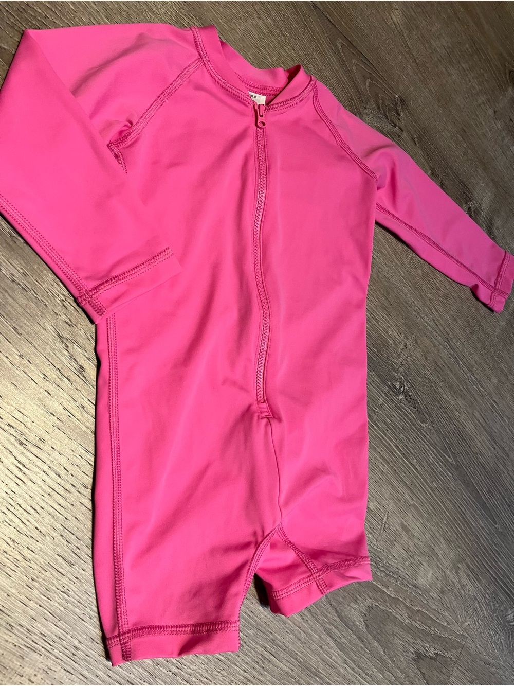 Hanna Andersson 2T 2 Girls Hot Pink Zip Front Swim Onesie swimsuit one piece